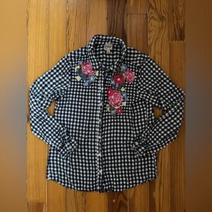 Como Vintage Floral Flannel Top